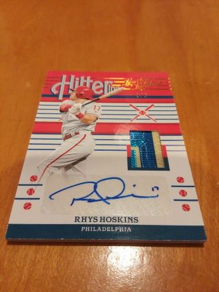 2019 Leather & Lumber Auto Holo Spring Training Logo Patch Rhys Hoskins /5,  1/1?