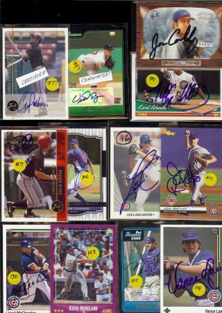 170,  Chicago Cubs Autographs / Signed Baseball Card W S/h