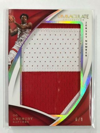 2017 - 18 Panini Immaculate Jersey Number Rookie Jumbo Patch Og Anunoby Rc 8/8