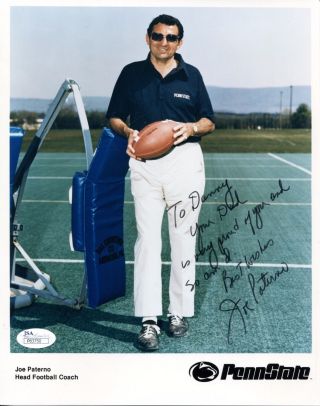 Joe Paterno Signed Autograph Penn State Football Photo 8x10 Jsa