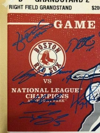 2013 World Series Champs Boston Red Sox Team - Signed (13) Canvas Ticket - COAs 3