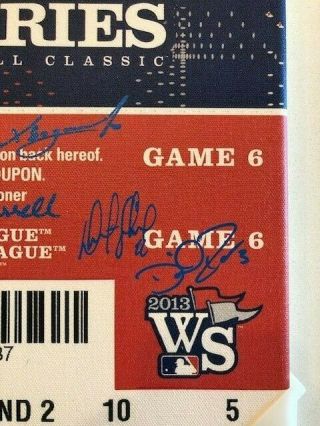 2013 World Series Champs Boston Red Sox Team - Signed (13) Canvas Ticket - COAs 4