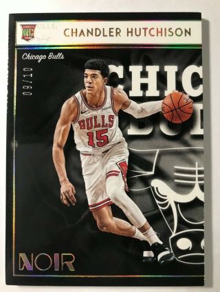 2018 - 19 Panini Noir Holo Gold Rookie Parallel Card : Chandler Hutchison 09/10