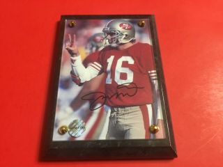 Joe Montana Signed 3x5 Photo On A Plaque With Certificate Of Authenticity -