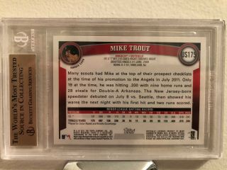 2011 Topps Update Mike Trout ROOKIE RC US175 BGS 9.  5 GEM 2