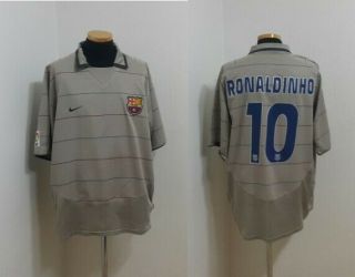(xl) Barcelona Shirt Jersey Ronaldinho Ac Mlan Brazil Italy Football