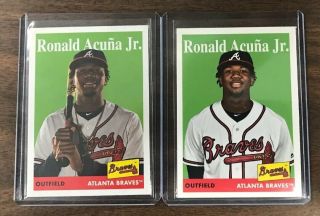 2019 Topps Archives Ronald Acuna Jr.  Ssp Image Photo Variation 1958 With Base