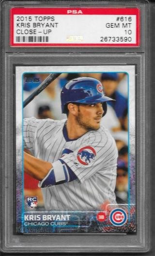 2015 Topps Kris Bryant Rookie Card Rc Psa 10 - Chicago Cubs - Mvp - World Series
