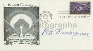Bill Wambsganss - Autographed 1939 " 100 Years Of Baseball " - First Day Cover