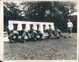 1929 Columbia Lions Football Guards Pushed 3 Ton Rushing Machine Press Photo