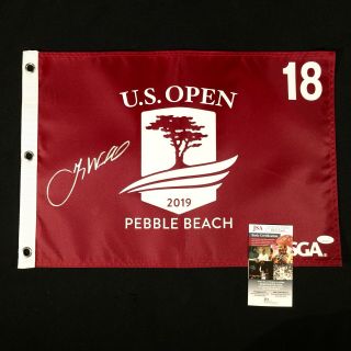 Gary Woodland Signed 2019 Us Open Pebble Beach Flag - U.  S.  - Jsa Dd51560