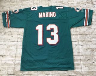 Dan Marino 13 Miami Dolphins Nfl Reebok Reversible Teal Black Jersey Size 48