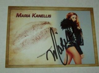 2019 Collectors Expo Wwe Diva Maria Kanellis Autographed Kiss Print Card