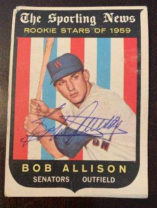 Bob Allison Died 1995 Auto Autographed Signed Baseball Card 1959 Rookie Of Year