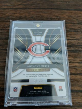 2018 SELECT ANTHONY MILLER RPA ROOKIE PATCH AUTO 15/49 PRIZM RC BEARS RPA 2