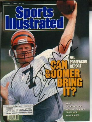 Boomer Esiason Autographed Sports Illustrated Cover Cincinnati Bengals Great Qb