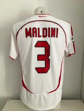Shirt Signed Autographs 3 Maldini Ac Milan Final Champions Soccer Jersey