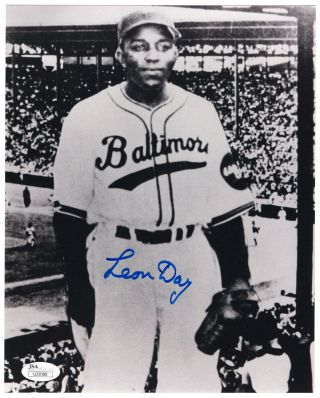 Leon Day Baltimore Elite Giants Negro League Signed Autograph 8x10 Photo Jsa