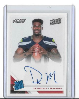 2019 National Gold Vip Next Day Autograph Rated Rookie Card Rc Dk Metcalf Auto