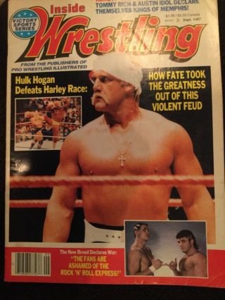 Inside Wrestling Sept 1987 Hulk Hogan Harley Race Honky Tonk Man Mike Rotundo