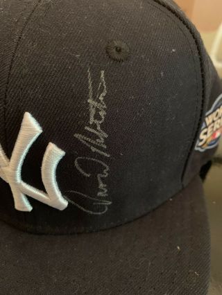 2009 World Series Yankees Mariano Rivera Autographed Hat PSA 8 3
