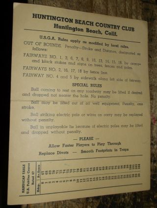 1955 Golf Score Card w/ Former AAGPBL Players Comets Villa Chicks Earp & Lee 2