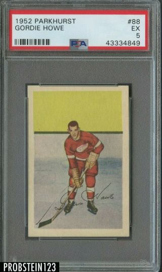 1952 Parkhurst Hockey 88 Gordie Howe Detroit Red Wings Hof Psa 5 Ex