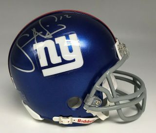 Steve Smith Signed Ny Giants Mini Helmet Autographed Auto Psa/dna