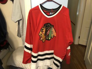 Chicago Blackhawks Nhl Starter Hockey Jersey Size Xl Red