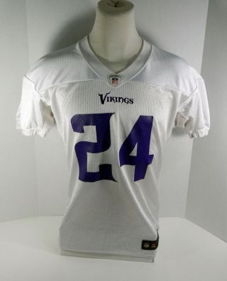 2013 Minnesota Vikings A.  J.  Jefferson 24 Game Issued White Practice Jersey 2