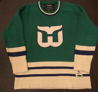 1991 - 92 Hartford Whalers Reebok Roger Edwards Nhl Hockey Jersey Sweater Sz M