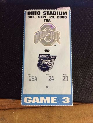 2000 Ohio State Buckeyes Vs Penn State Nittany Lions Football Ticket Stub 9/23