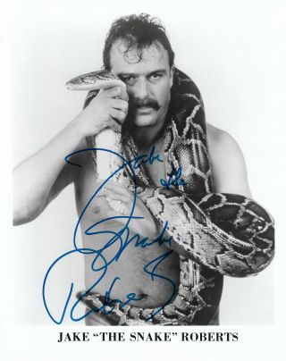 Wwe Jake The Snake Roberts Hand Signed Autographed 8x10 Promo Photo With
