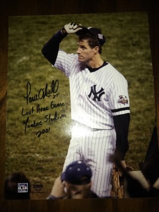 Paul O’neill Yankees Signed Auto 8x10 Iconic Last Home Game W/coa & Inscription