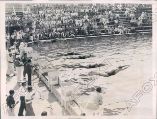 1936 Olympic 100 Meter Freestyle Swimming Tryouts Press Photo