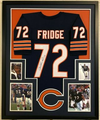 Framed Chicago Bears William Perry The Fridge Autographed Signed Jersey Jsa