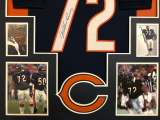 FRAMED CHICAGO BEARS WILLIAM PERRY THE FRIDGE AUTOGRAPHED SIGNED JERSEY JSA 2