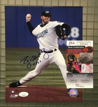 Roy Halladay " 2003 Cy Young " Signed 8x10 Photo Auto Jsa Tampa Bay Rays