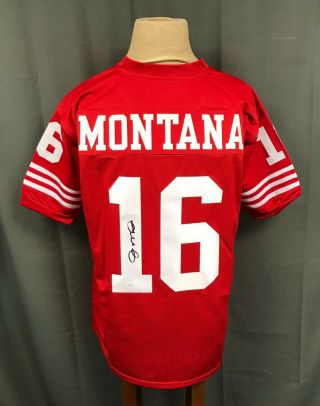 Joe Montana 16 Signed 49ers Jersey Autographed Sz Xl Jsa Witnessed Auto Hof