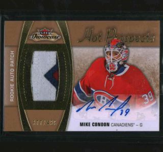 2015 - 16 Fleer Showcase Mike Condon Rookie Auto Jersey 3 Colors 377/499 159