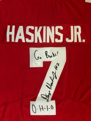 Dwayne Haskins Signed Autograph Ohio State NIKE Jersey JSA,  Inscriptions 2