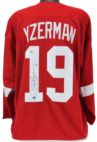 Red Wings Steve Yzerman Authentic Signed Red Jersey Autographed Bas 1