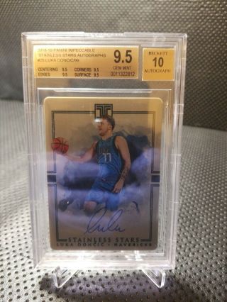 2018 - 19 Panini Impeccable Stainless Luka Doncic Rc Auto /99 Bgs 9.  5 10 Low Pop