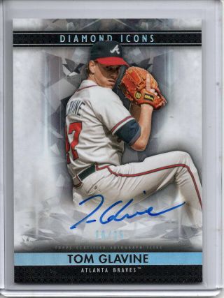 Tom Glavine Auto /25 2019 Topps Diamond Icons On Card Autograph Sp Braves
