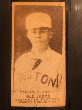 1887 Old Judge N172 Kid Madden Portrait Sgc 1.  5 Boston