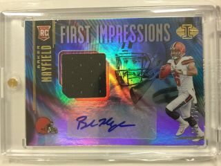 Baker Mayfield 2018 Panini Illusions Rookie Patch Auto First Impressions /175 Sp