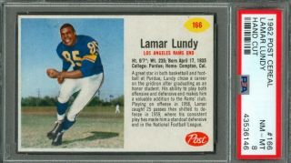 1962 Post Cereal Football Lamar Lundy 166 Rams Psa 8 (nearmint -)
