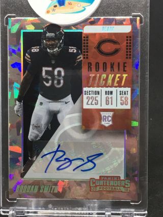 2018 Contenders Roquan Smith Bears Rookie Auto Cracked Ice D 3/24 Droy