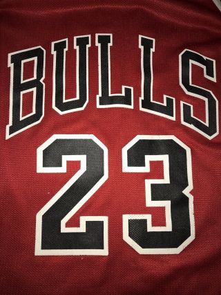 Vintage Champion Jersey Michael Jordan Chicago Bulls 23 Red NBA Size Men ' s 40 3
