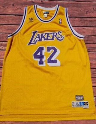James Worthy L.  A.  Lakers Hardwood Classics 42 Swingman Gold Adidas Jersey 3xl
